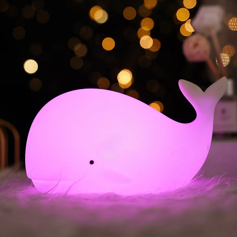 Veilleuse baleine rose