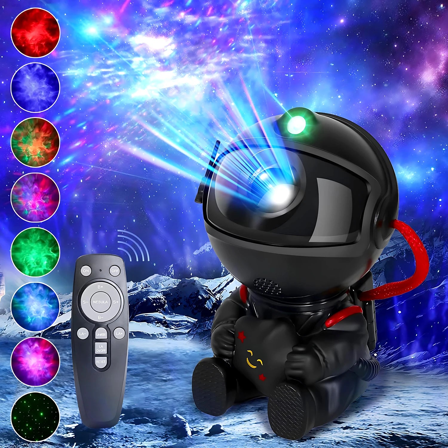 Veilleuse astronautes noir