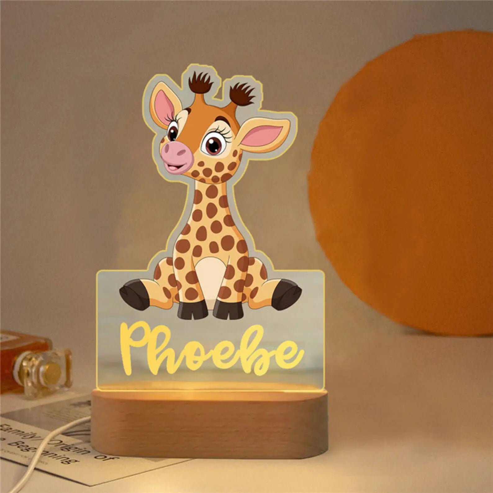 Veilleuse personnalisable girafe 