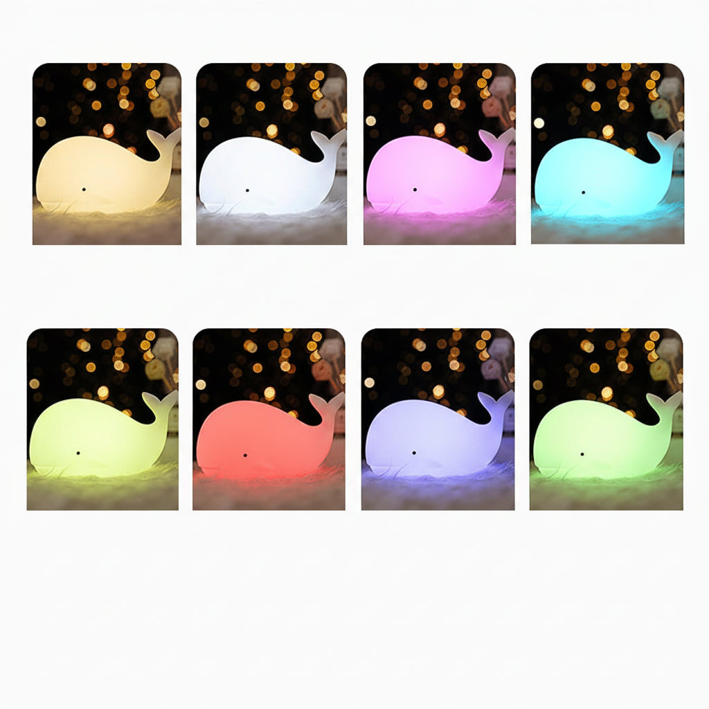 Veilleuse baleine multicouleurs
