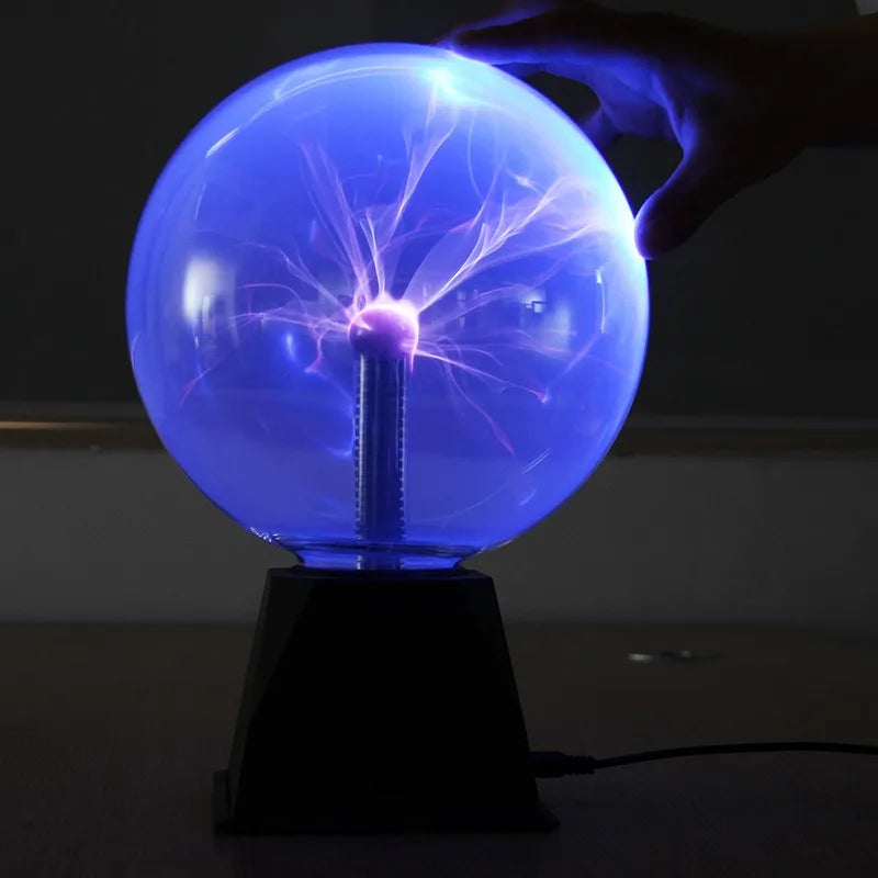 Veilleuse boule plasma bleu