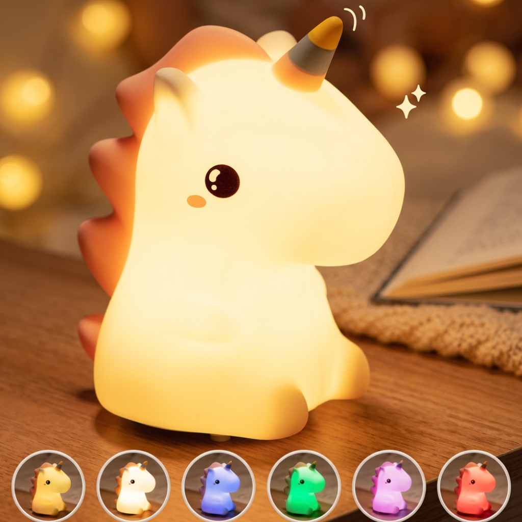 Veilleuse licorne multicouleurs 